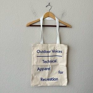 Outdoor Voices "Technical Apparel for Recreation" Reusable Tote Bag Ivory OS